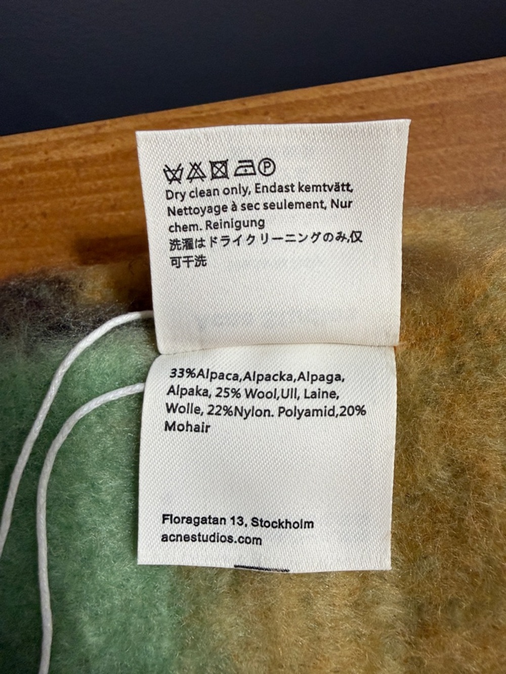 Acne Studios Multicolor Check Mohair Scarf - Picture 4 of 4